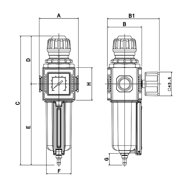 E/24 MEDIUM - Filtro regolatore di pressione modulare - TECNOPOLIMERO o METALLO - Ani E/24 MEDIUM - Filtro regolatore di pressione modulare - TECNOPOLIMERO o METALLO - Ani